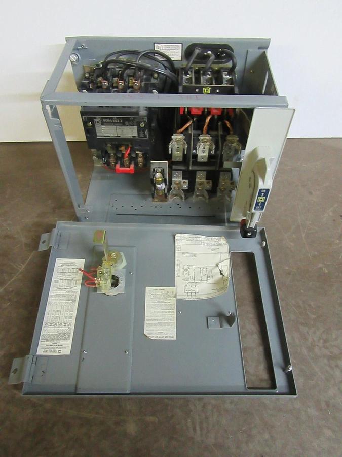 Used SQUARE D TWIN MCC FUSIBLE STARTER BUCKET 12" MODEL: 4 SIZE 1 W/ 8536-SDO1