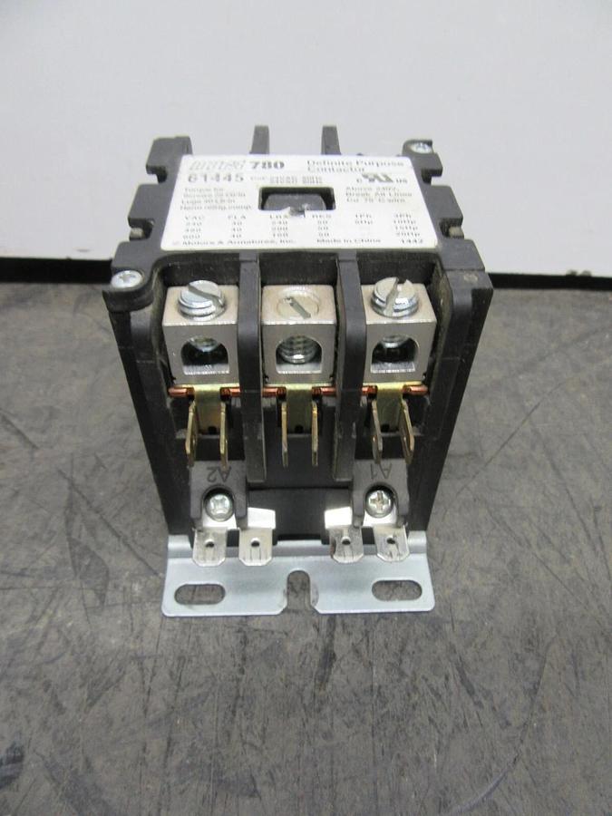 Used MARS 780 CONTACTOR 61445 600 VAC 40 AMP 3-PHASE 20 HP COIL: 24 VAC