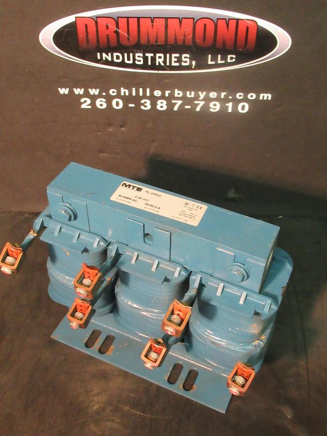Used MTE CORPORATION 3 PH REACTOR CAT# RL-05502 P/N: 200-18 0.50 mH 55 AMP 600 V MAX