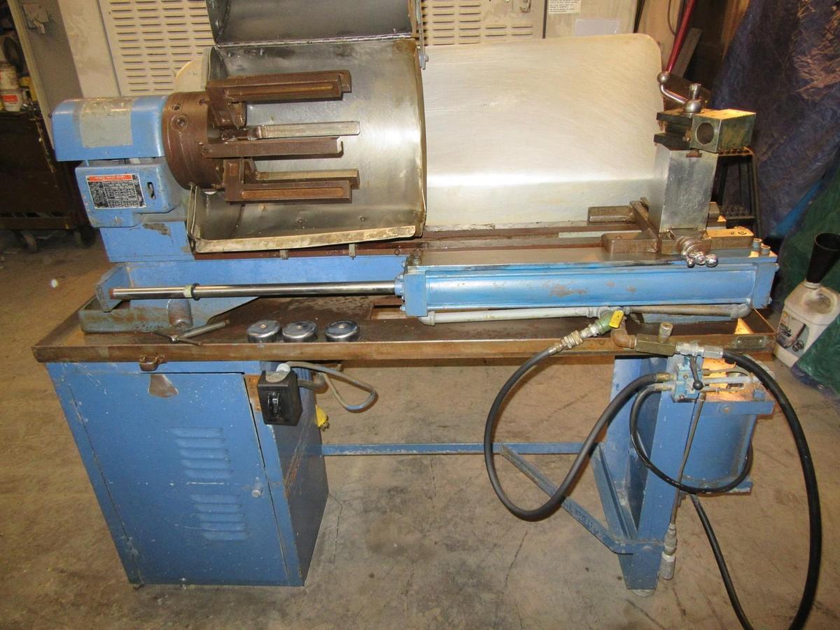 Used 3/4" THROUGH HOLE 8" SWING LATHE CUSTOM AIR FEED 6 JAW UNIVERSAL CHUCK 3/4 HP