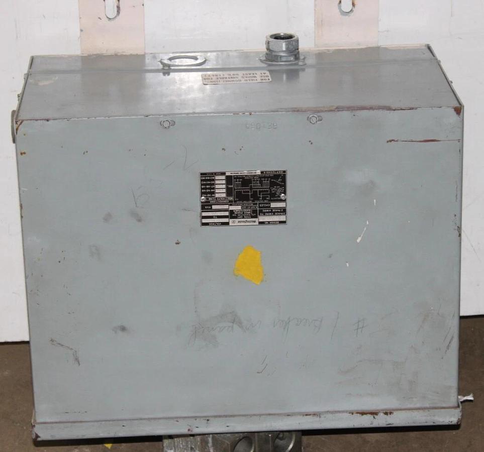 Used WESTINGHOUSE 3-PHASE EPT TRANSFORMER 6E1065 9 KVA HIGH: 480V LOW: 208/120V