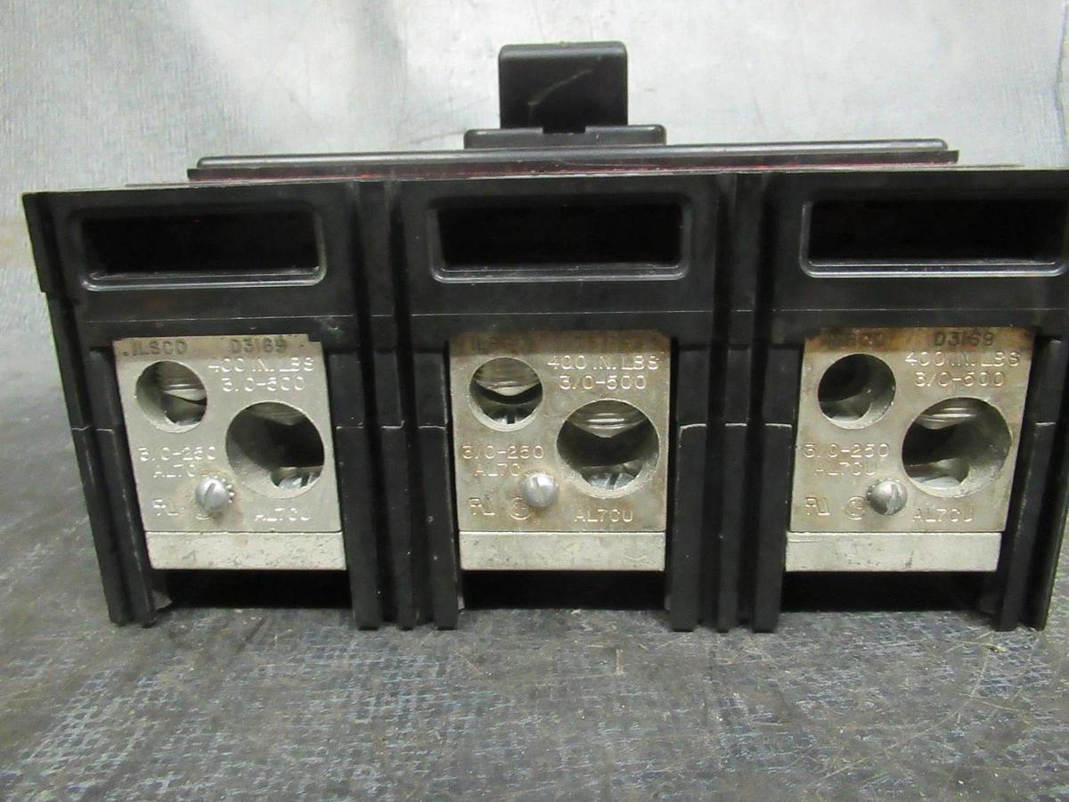 Used CUTLER HAMMER BREAKER LS36F600E 3-POLE 600A 600VAC 250VDC W/ SHUNT TRIP AND LUGS