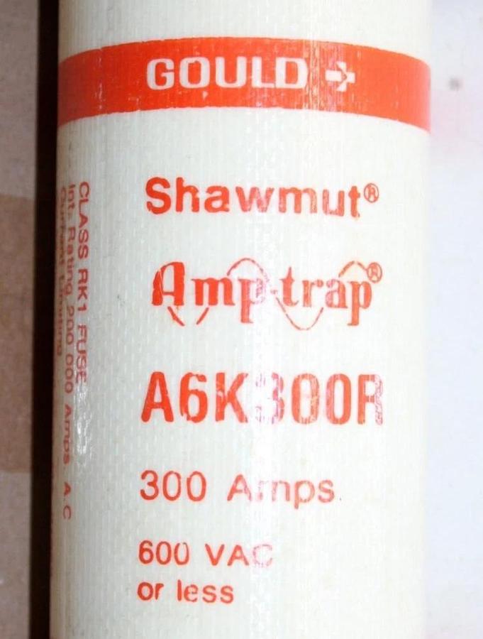 Used GOULD SHAWMUT AMPTRAP A6K300R 300 AMP 600 VAC RK-1 **WARRANTY INCLUDED**