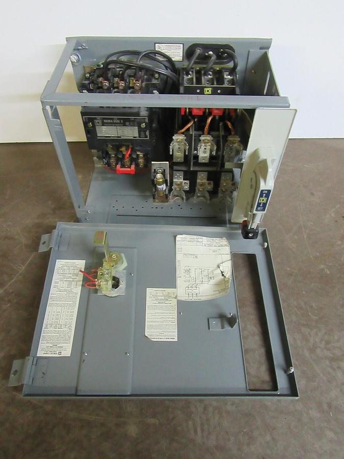 Used SQUARE D TWIN MCC FUSIBLE STARTER BUCKET 12" MODEL: 4 SIZE 1 W/ 8536-SDO1