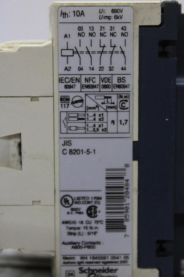 Used TELEMECANIQUE CONTACTOR CAD32 W/ TIME DELAY RELAY LADT2 0.1-30 SECOND DELAY