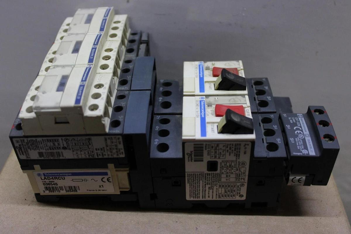 Used TELEMECANIQUE DELTA STARTER LC1D12 25 AMP 3-PHASE 600V 10HP W/ GV2ME14/6-10A