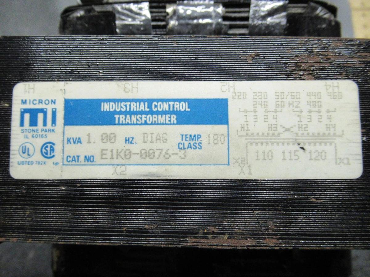 Used MICRON E1K0-0076-3 480VAC KVA: 1 42-3000-29 **WARRANTY INCLUDED**
