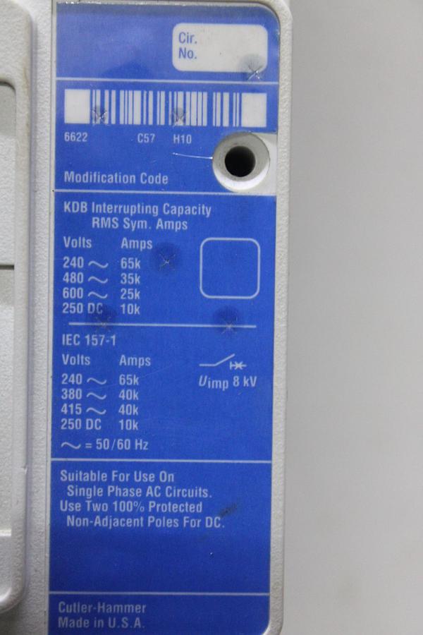 Used ALLEN-BRADLEY CIRCUIT BREAKER 140U-N5L3-E12 SER. A 1200 AMP 600 VAC 3-POLE
