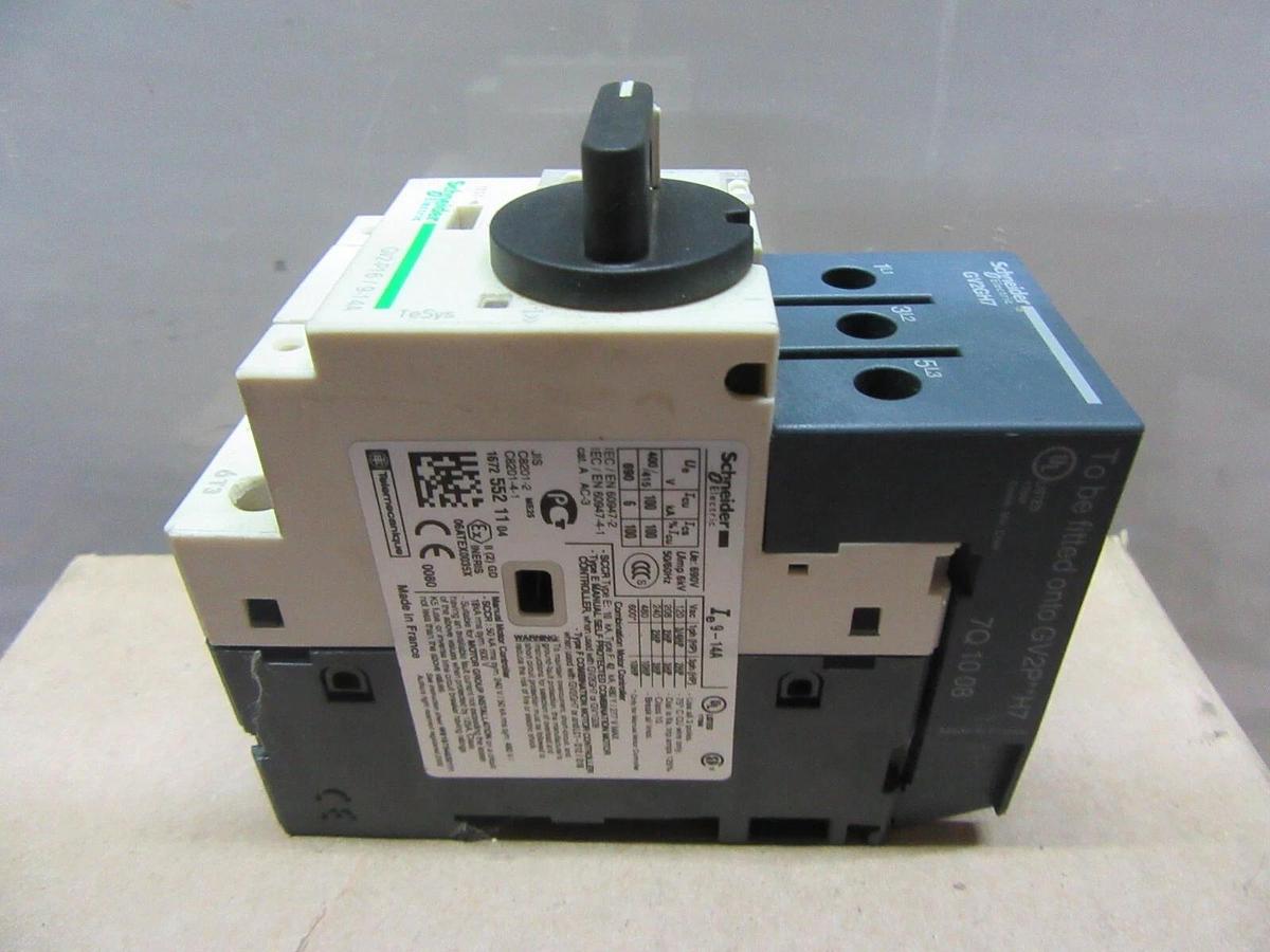 Used SCHNEIDER MANUAL MOTOR STARTER GV2-P16 600 VAC 10 HP 14 AMP 3-PHASE