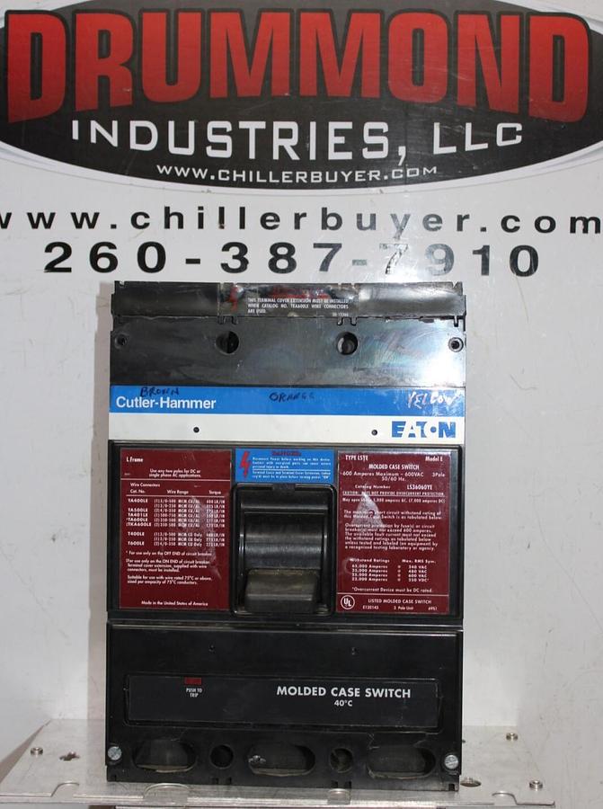 Used EATON MOLDED CASE SWITCH LS36060YE 600 AMP 600 VAC 3-POLE **WARRANTY**