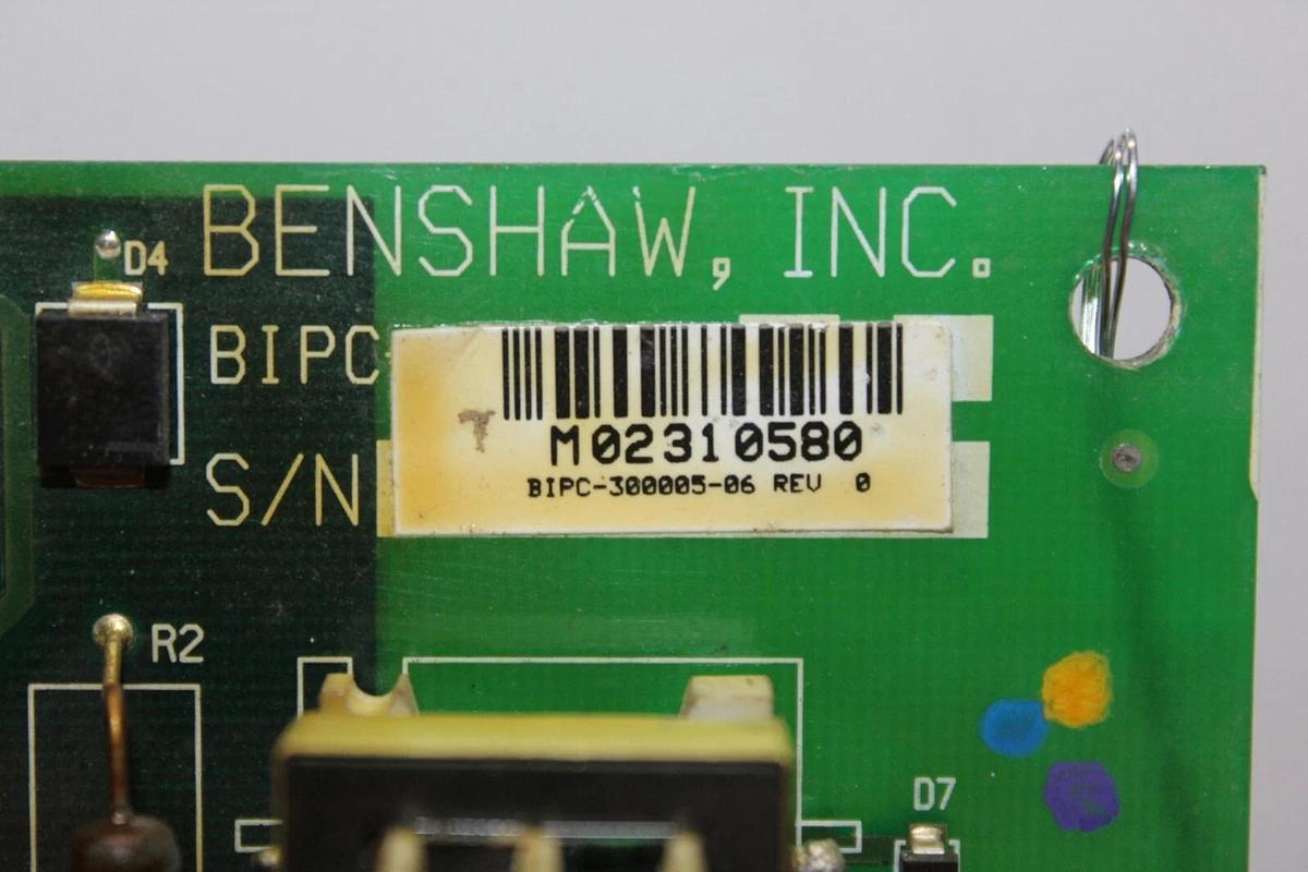 Used BENSHAW REDISTART STARTER CIRCUIT BOARD BIPC-300005-06 REV. 0 M02310580