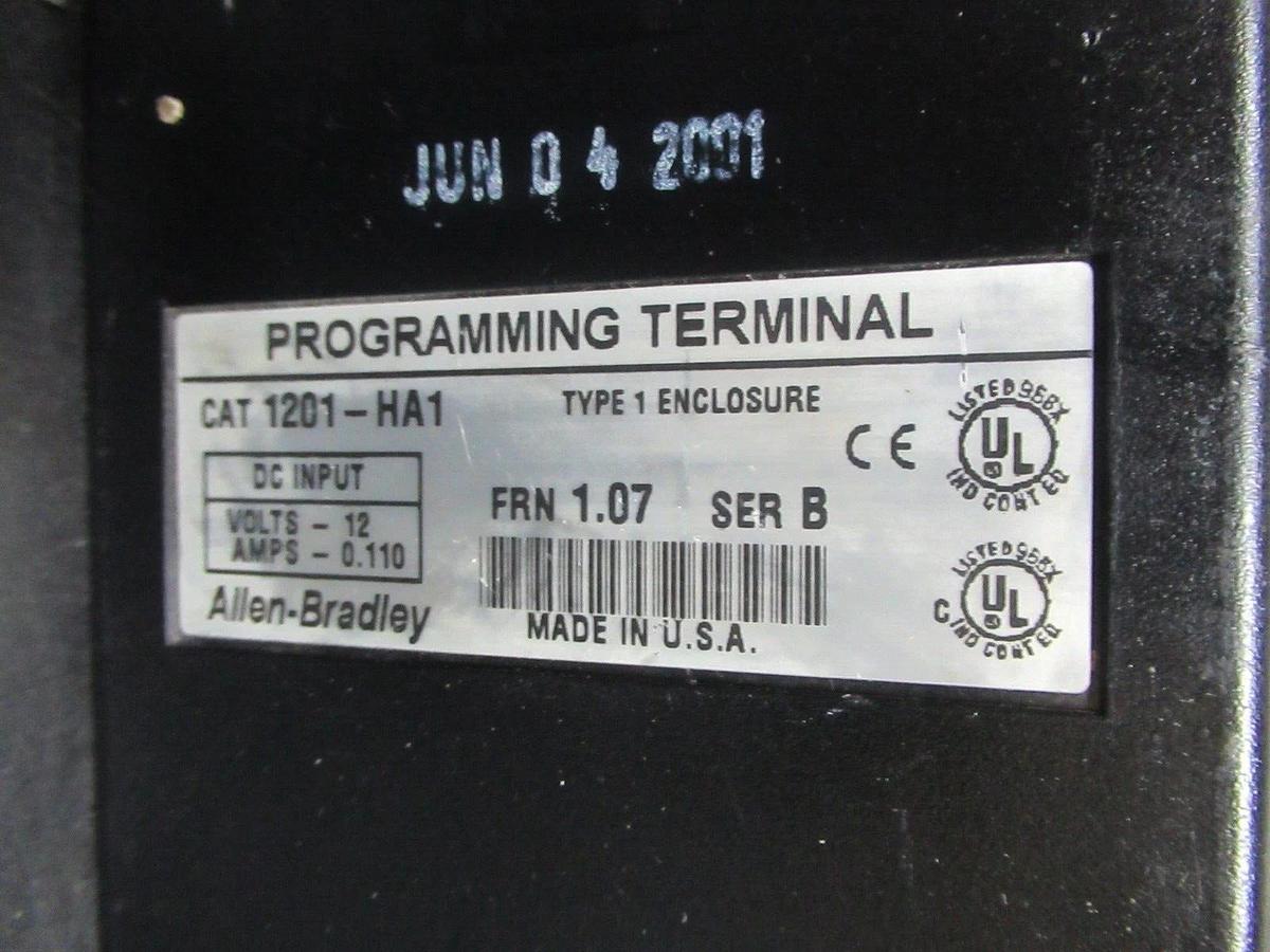 Used ALLEN-BRADLEY PROGRAMMING TERMINAL 1201-HA1 SERIES B 12 VOLT 0.11 AMP *WARRANTY*