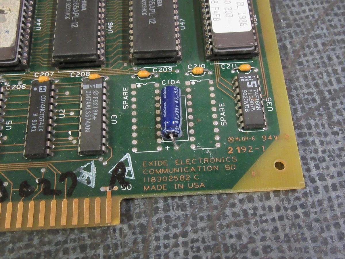 Used EXIDE COMMUNICATION BD CIRCUIT BOARD 118302582 REV C S/D 110071521 A/D 110073593