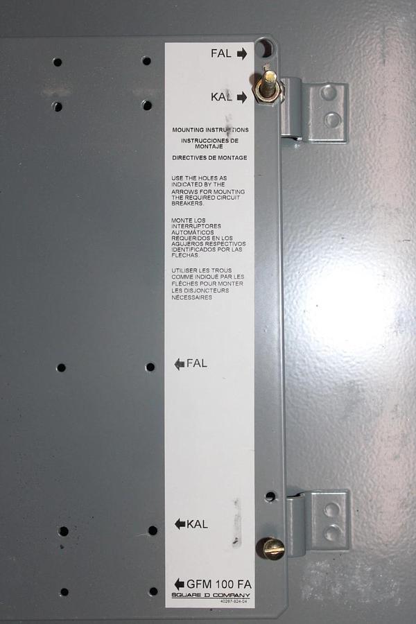 Used SQUARE D TYPE 1 CIRCUIT BREAKER ENCLOSURE KA225S FOR KAL FAL BREAKERS 225A 600V
