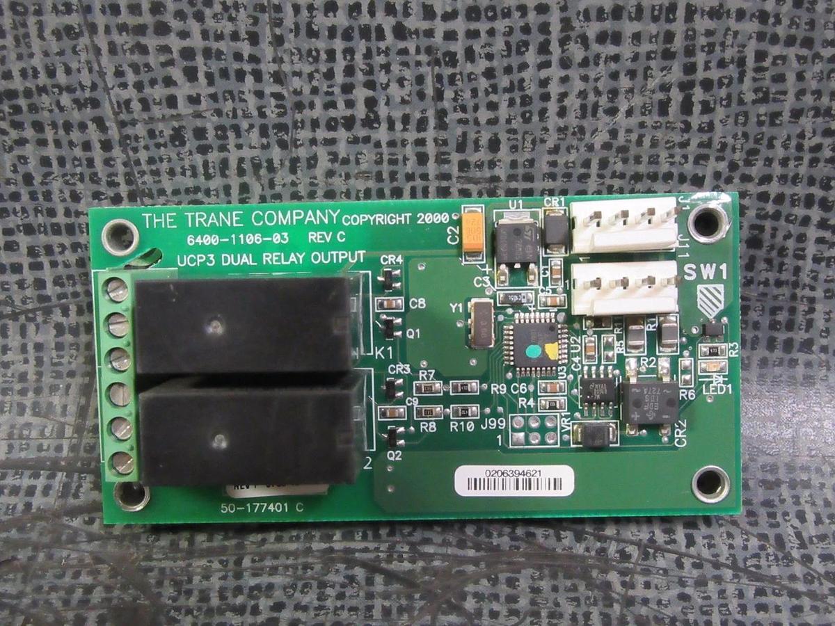 Used TRANE UCP3 DUAL RELAY OUTPUT MODEL/REVISION: 6400-1106-03 REV C CIRCUIT BOARD