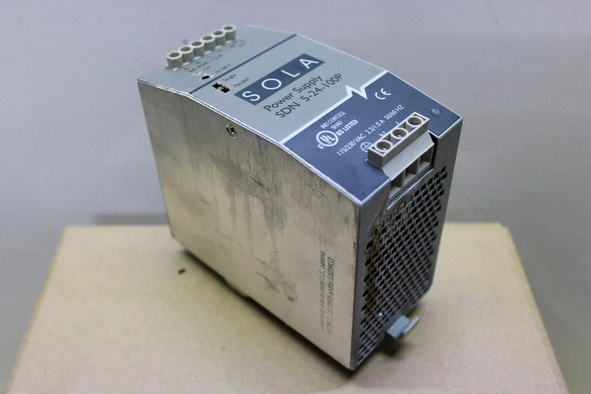 Used EMERSON SOLA POWER SUPPLY SDN-5-24-100P 230 VAC 2.2 AMP **WARRANTY**