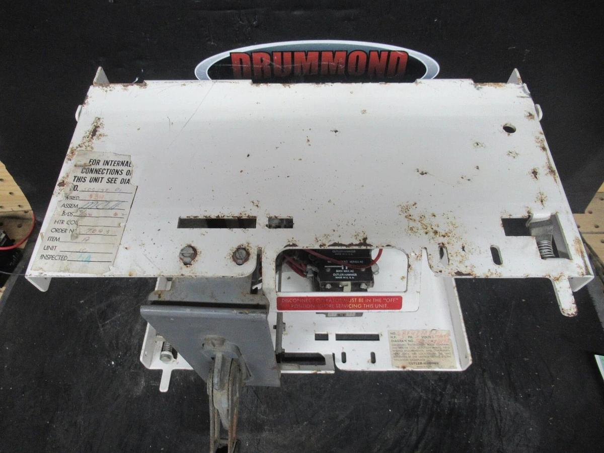 Used CUTLER HAMMER MOTOR STARTER CONTROL 12" W/ A10CN0 NEMA SIZE 1 15 AMP 600 VAC