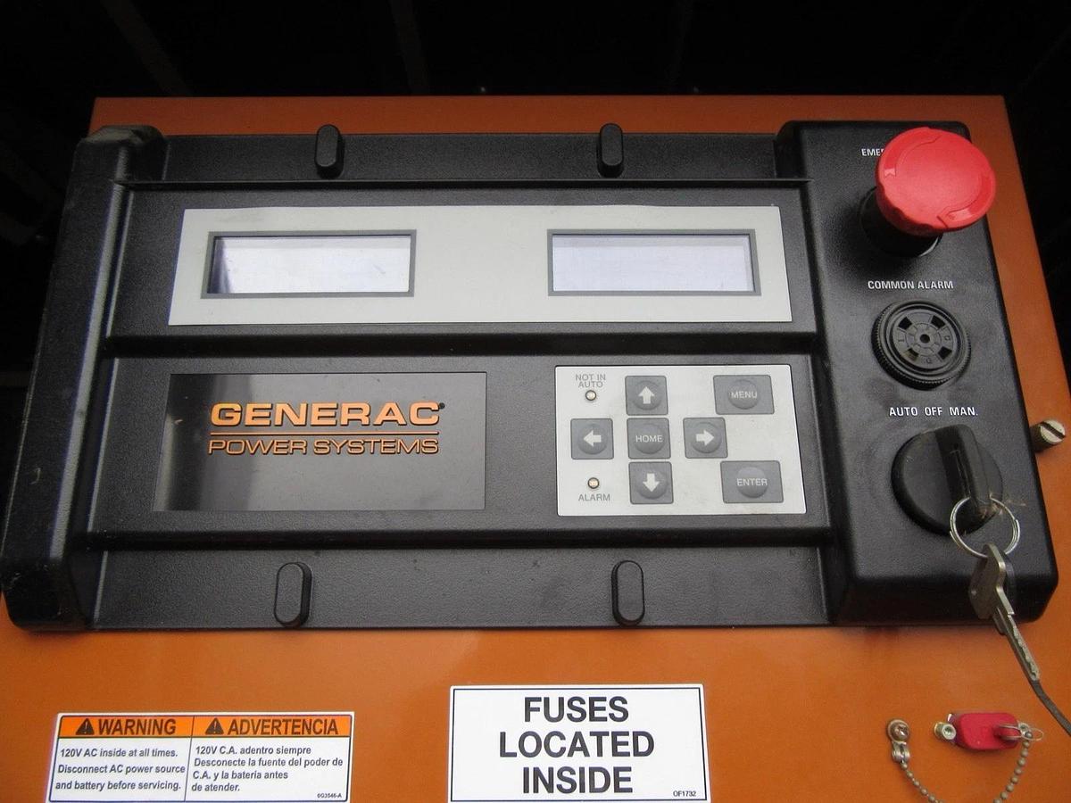 Used 60 KW DIESEL GENERATOR GENERAC 120/240 VOLT ONLY 500 HRS SOUND ENCLOSED VIDEO