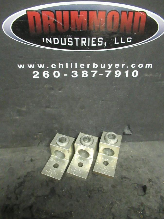 Used (3) QTY BURNDY KA34U 1 (SINGLE) BARREL MECHANICAL CONNECTOR LUG TAP 500 MCM - 4