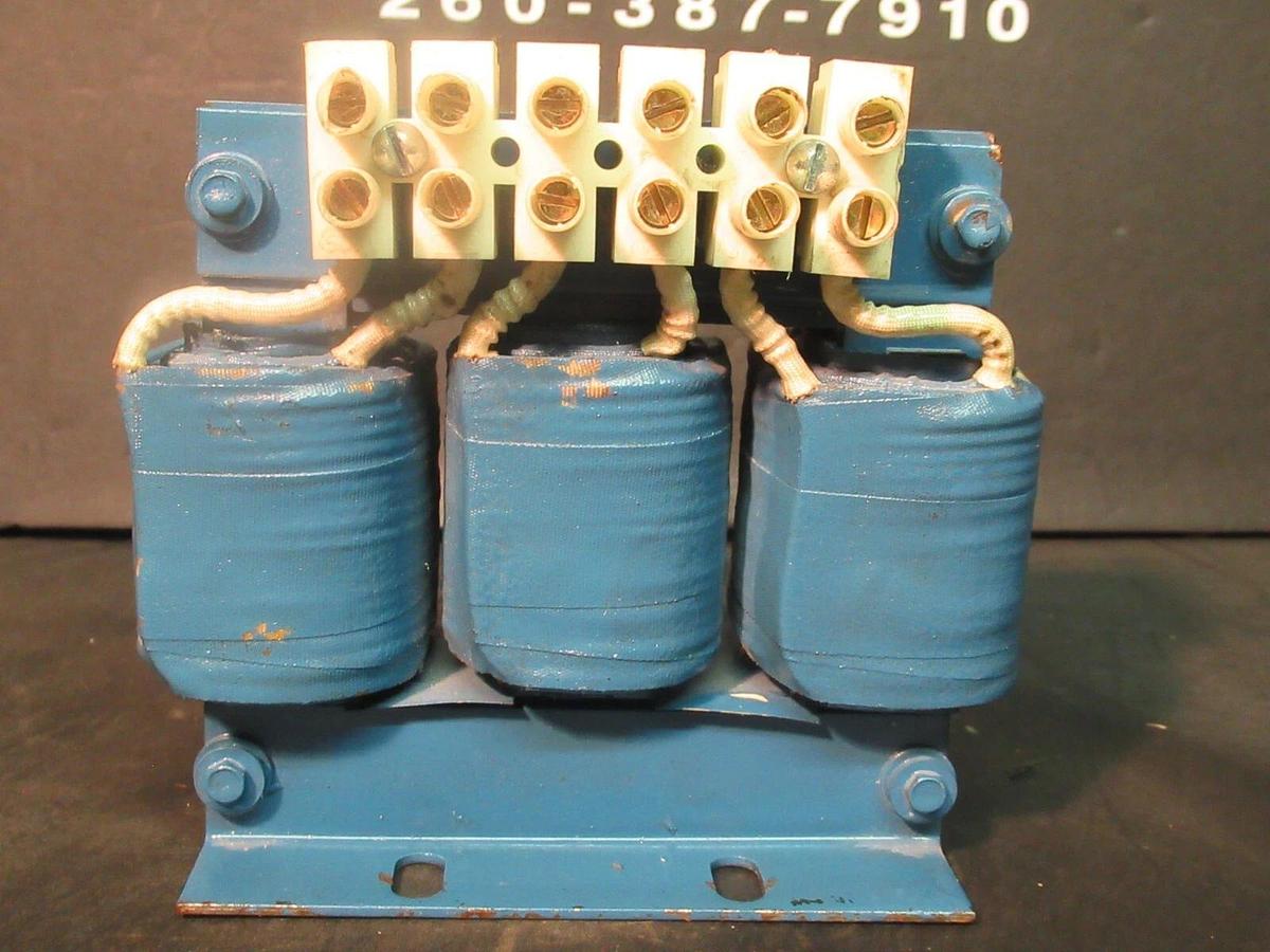Used ALLEN BRADLEY 3 PH REACTOR CAT# 1321-3R18-B P/N: 162727 1.5 mH 27 AMP 600 V MAX