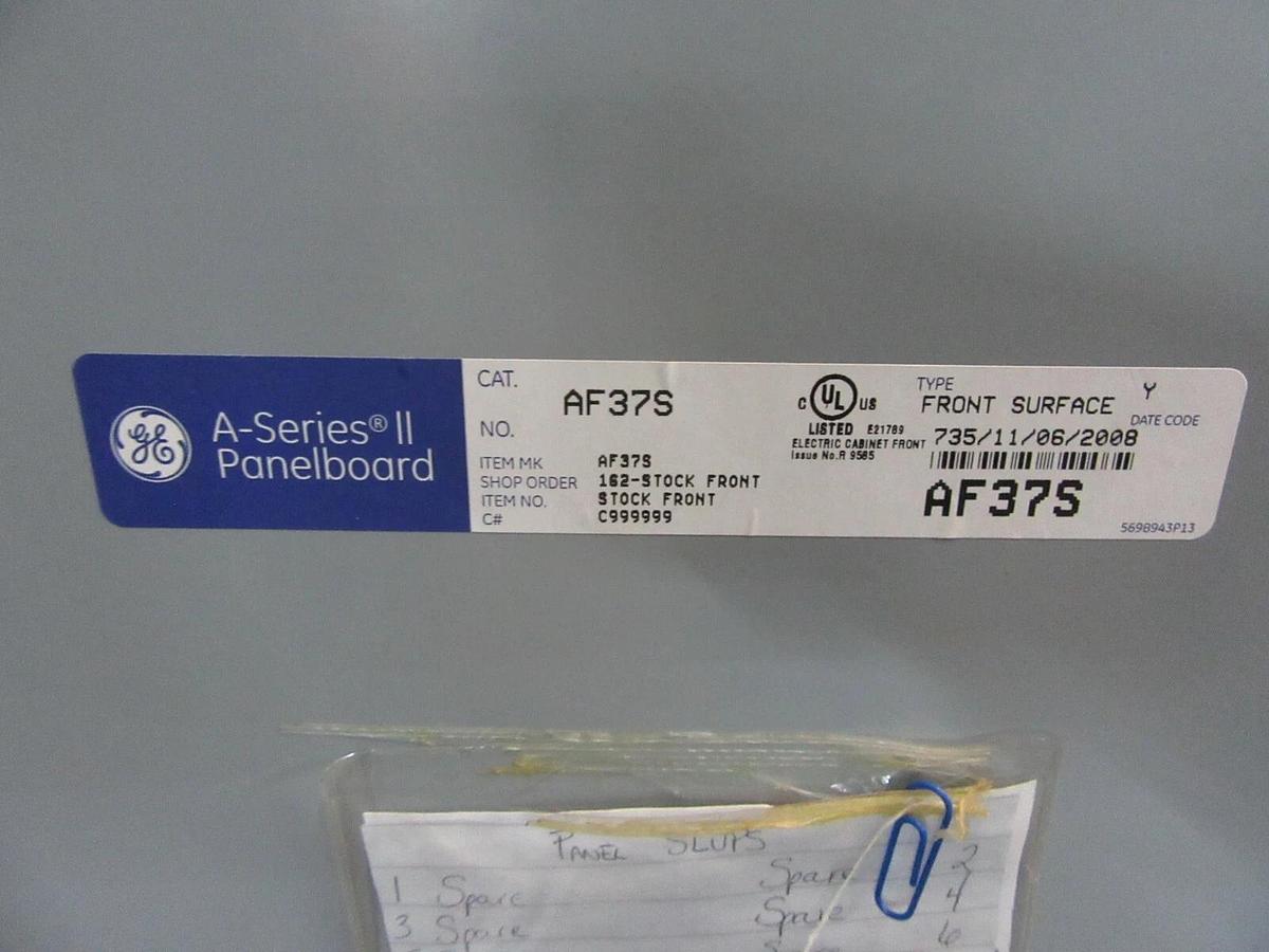 Used 125 AMP GE PANELBOARD PANEL AQF3421MBX / AXB7 208Y/120 VAC MLO 3 PH 4 W THQB
