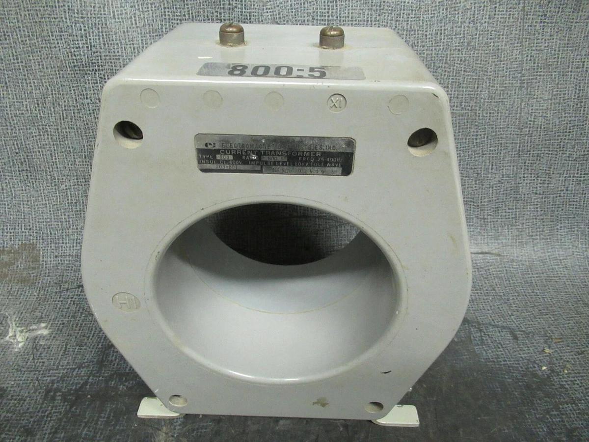 Used ELECTROMAGNETIC INDUSTRIES INC CT CAT: 203-801 800:5 A 25-400 HZ 600 VOLTS