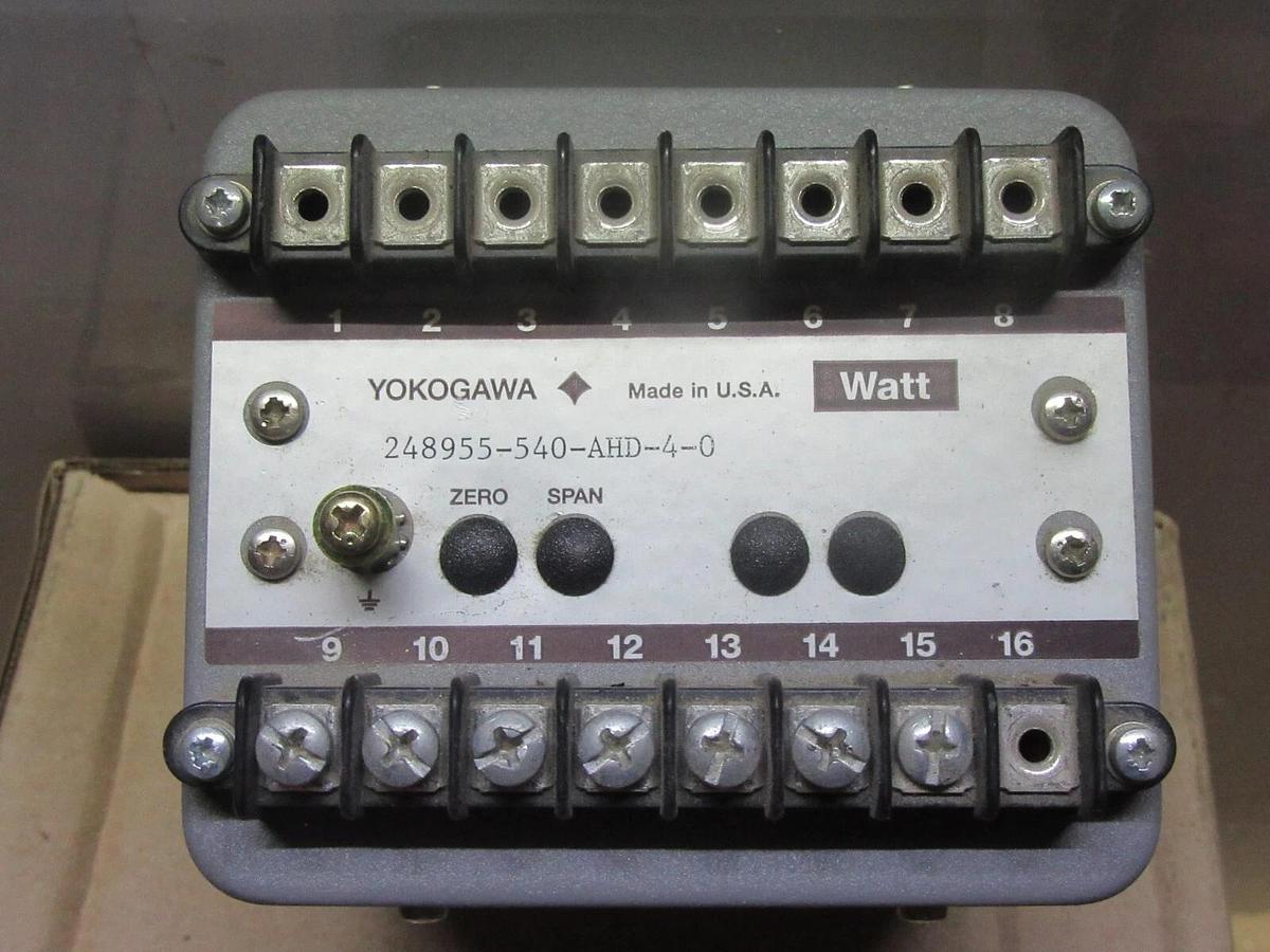 Used YOKOGAWA JUXTA WATT TRANSDUCER 248955-540-AHD-4-0 120 VAC 1500 WATT 4-20 mA