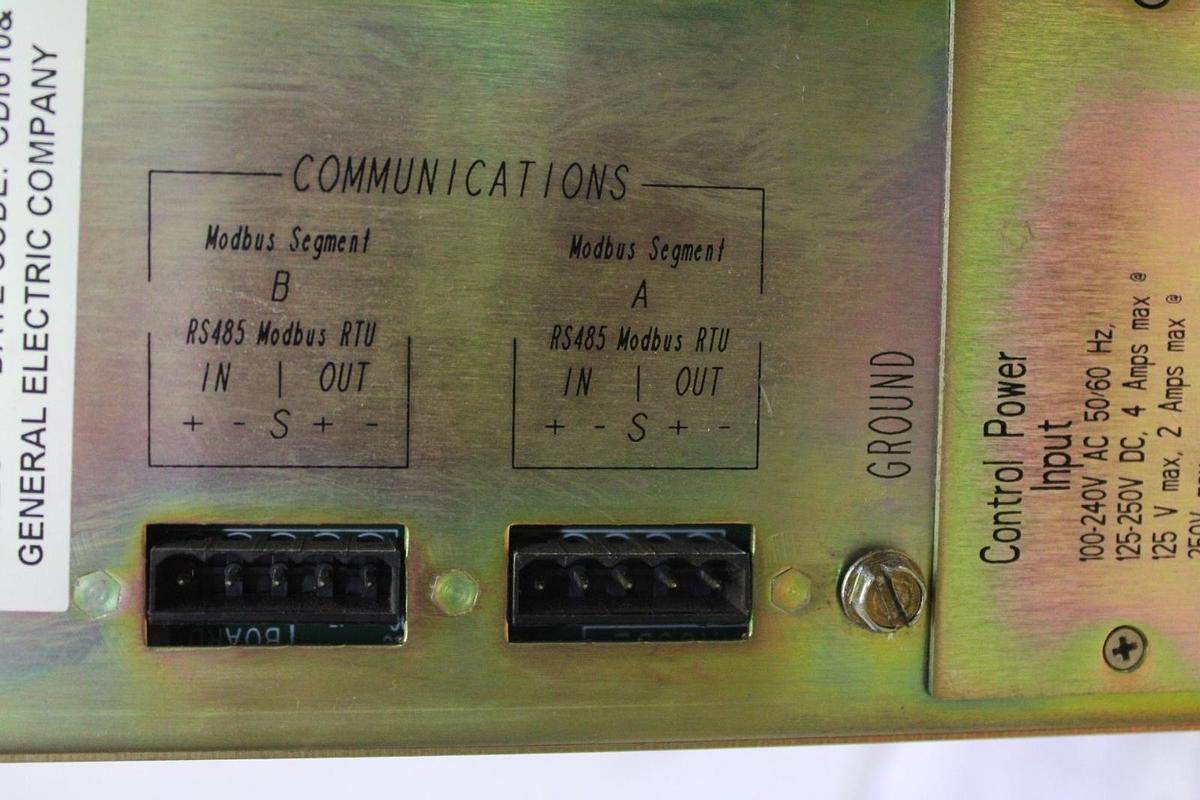Used GENERAL ELECTRIC POWER LEADER MODBUS MONITOR PLMNTR2 240 VAC 4 AMP TYPE 12