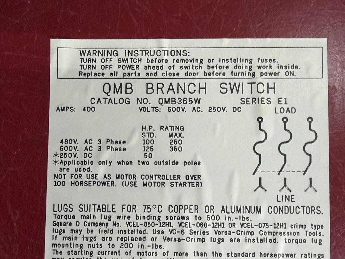 Used FURNAS DEFINITE PRUPOSE CONTACTOR 42GE35AF551R 90 AMP 600 VAC 50 HP 3-PHASE