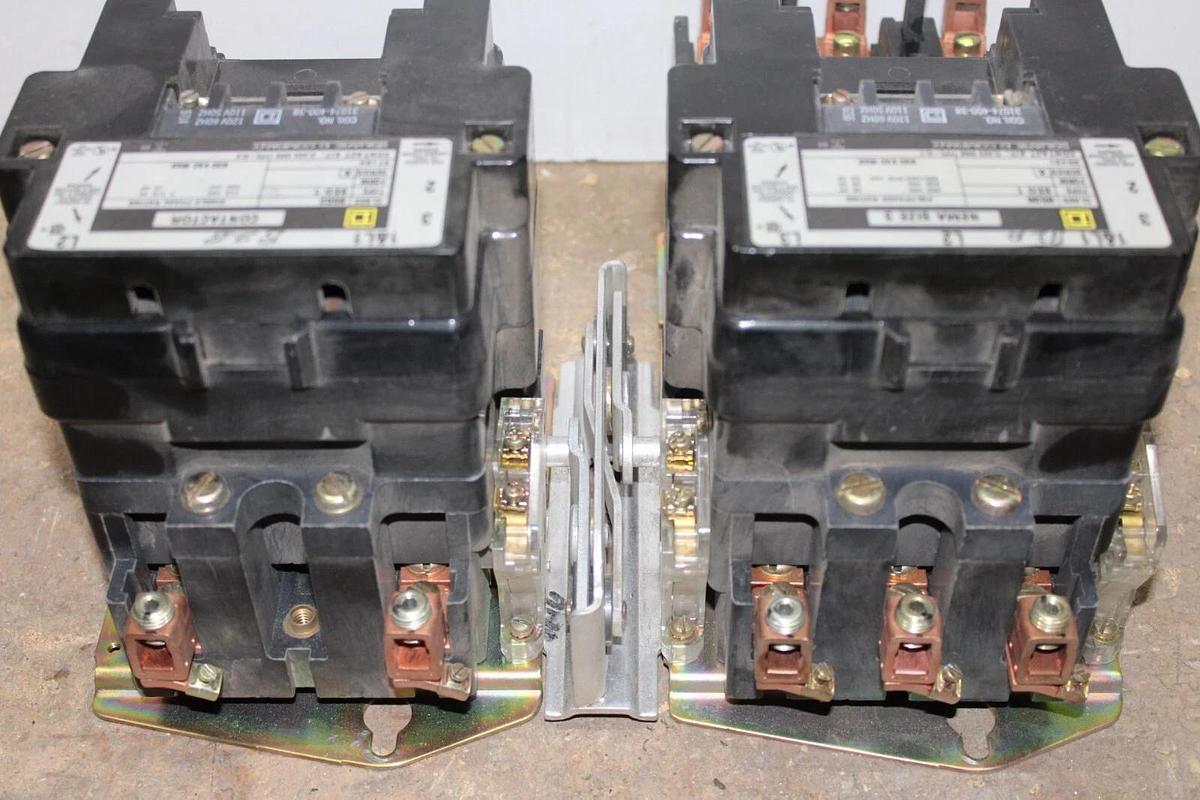 Used SQUARE D REVERSING CONTACTOR 8536SEO1 SIZE 3 90 AMP 600 VAC 8502SEO1 600V