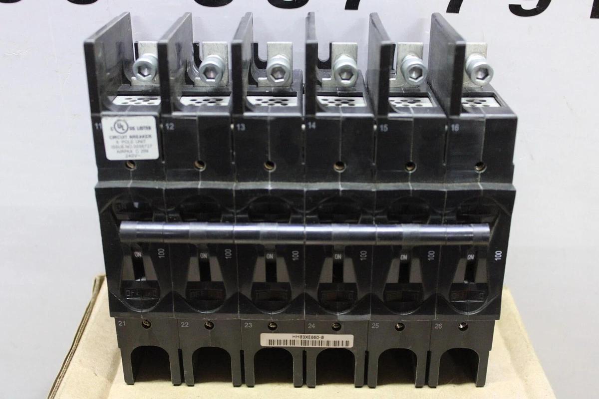 Used AIRPAX BREAKER 209-6-2601-660 6-POLE 240 VAC 115 AMP HH83XE660-B
