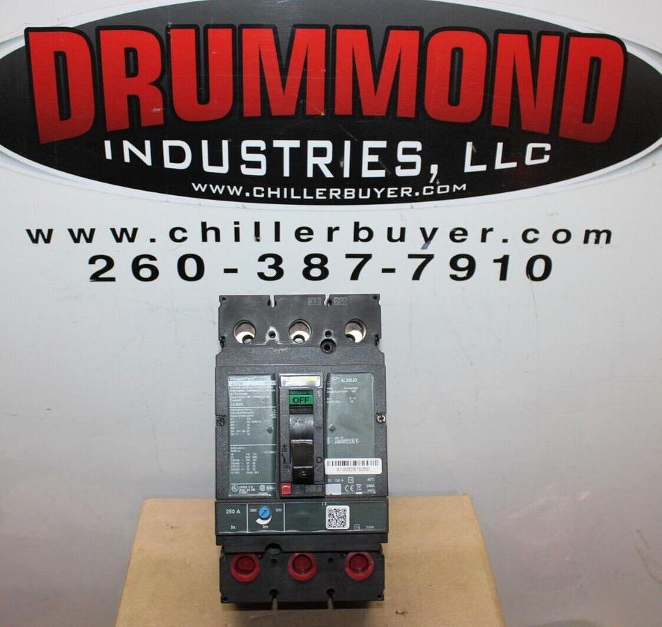 Used SQUARE D POWERPACT CIRCUIT BREAKER JJL36250 250 AMP 600 VOLT 3-POLE
