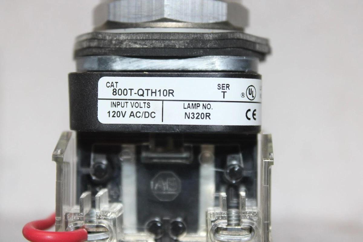 Used ALLEN BRADLEY PUSH BUTTON CONTACT BLOCK 800T-QTH10R 120 VOLT **WARRANTY**