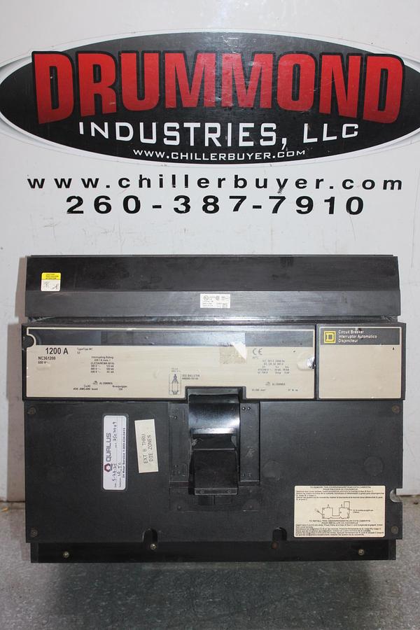 Used SQUARE D POWERPACT I-LINE CIRCUIT BREAKER HJA36100 100 AMP 600 VAC 3-POLE