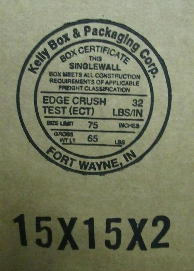 Used LOT OF 25 15" X 15" X 2" KELLY BOX & PACKAGING CORP CARDBOARD BOXES ECT 32