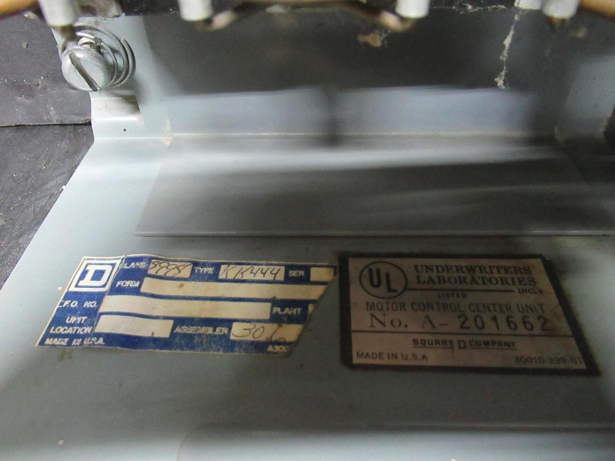 Used SQUARE D MCC MOTOR CONTROL DUAL FEEDER 17" MODEL 4 30/60 AMP FUSES