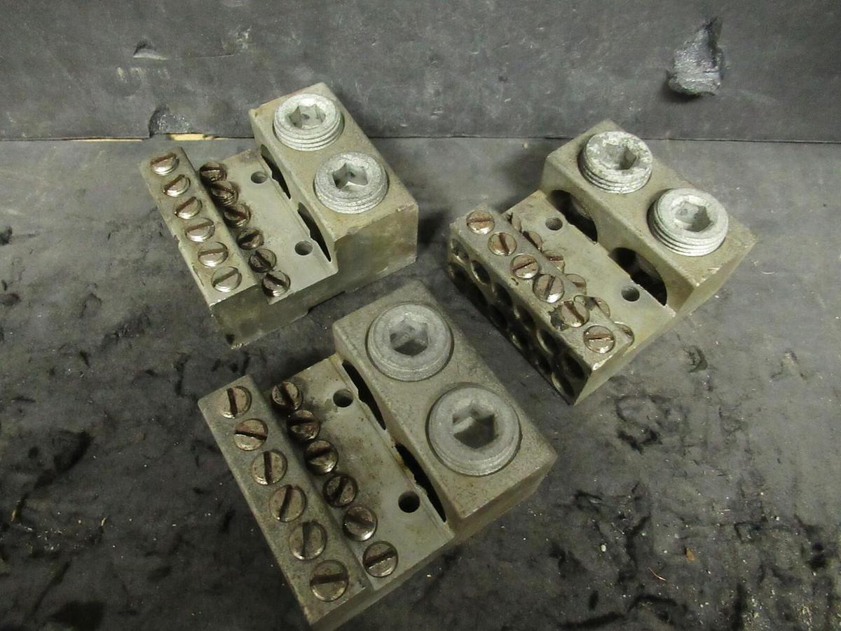 Used (3) MARATHON 97945 MECHANICAL DISTRIBUTION WIRE CONNECTOR LUG TAP 500MCM - #14