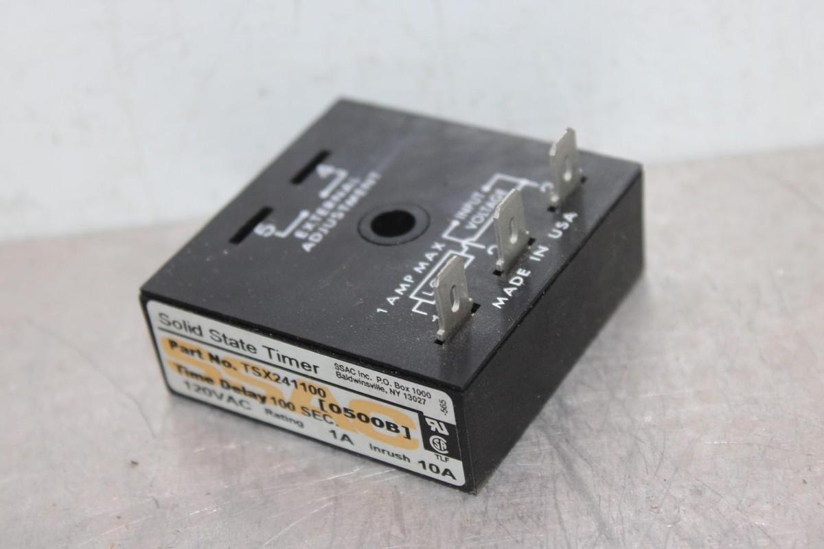 NIB TRANE SSAC SOLID STATE TIMER RELAY TSX241100 RLY01317 120 VOLT 1 AMP 120 SEC