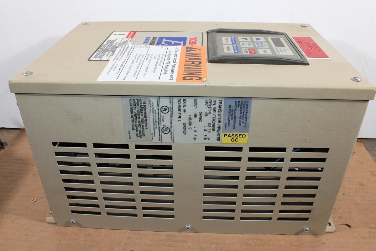 Used TOSHIBA 130E3 TRANSISTOR INVERTER VT130E3U4080A 8 KVA 460 VOLT 12 AMP