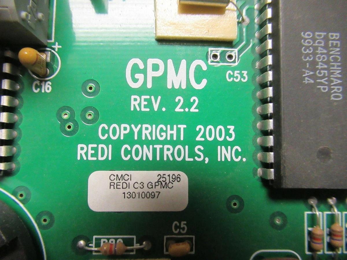 Used REDI C3 PURGE CONTROLS CIRCUIT BOARD GPMC REV 2.2 **WARRANTY INCLUDED**