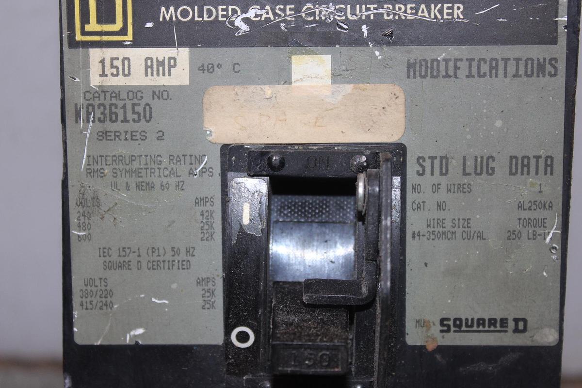 Used SQUARE D I-LINE CIRCUIT BREAKER MA36450 450 AMP 600 VAC 3-POLE