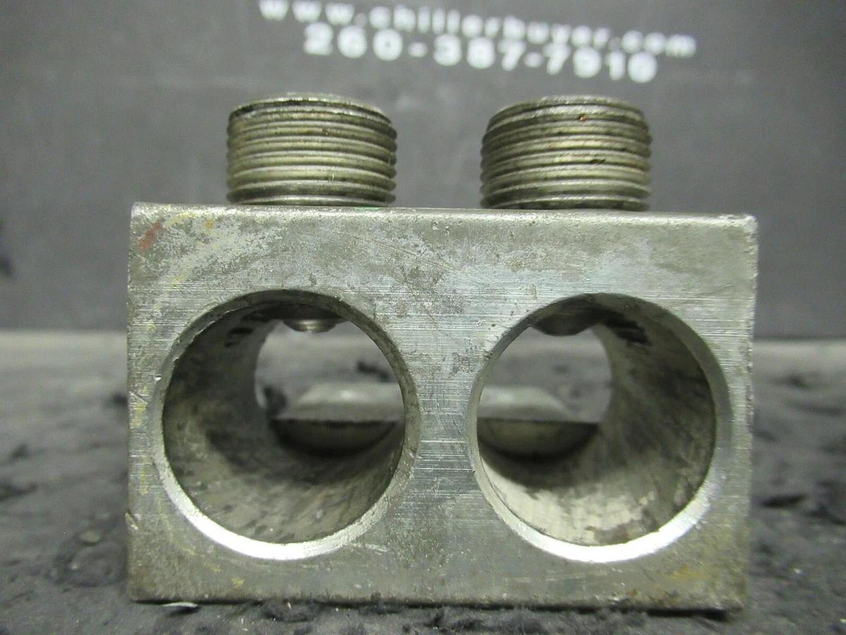 Used (3) QTY ILSCO D899 2 (DOUBLE) BARREL MECHANICAL CONNECTOR LUG TAPS 600MCM - 2