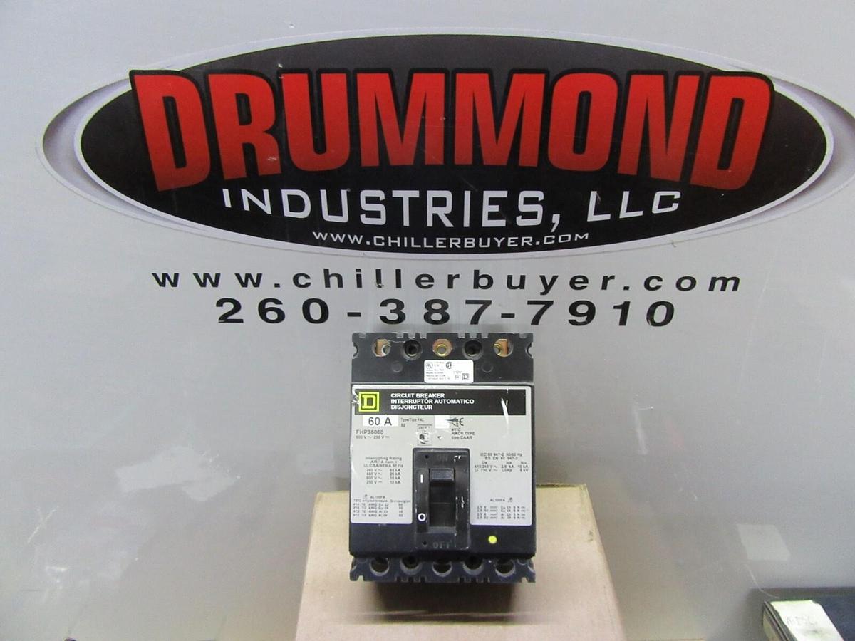 Used SQUARE D CIRCUIT BREAKER FHP36060 60 AMP 600 VAC 3-POLE **WARRANTY INCLUDED**