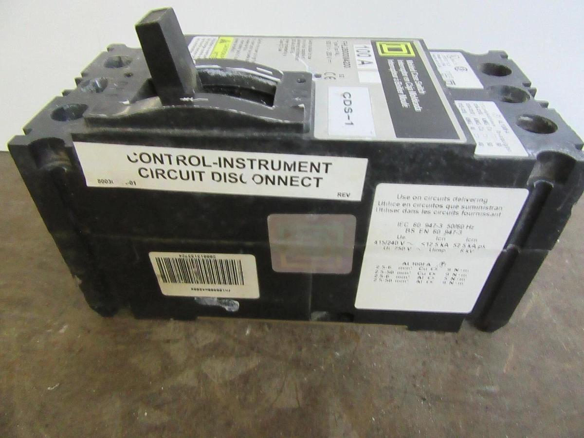 Used SQUARE D CIRCUIT BREAKER FHL26000M4200 100 AMP 600 VAC 2-POLE **WARRANTY**