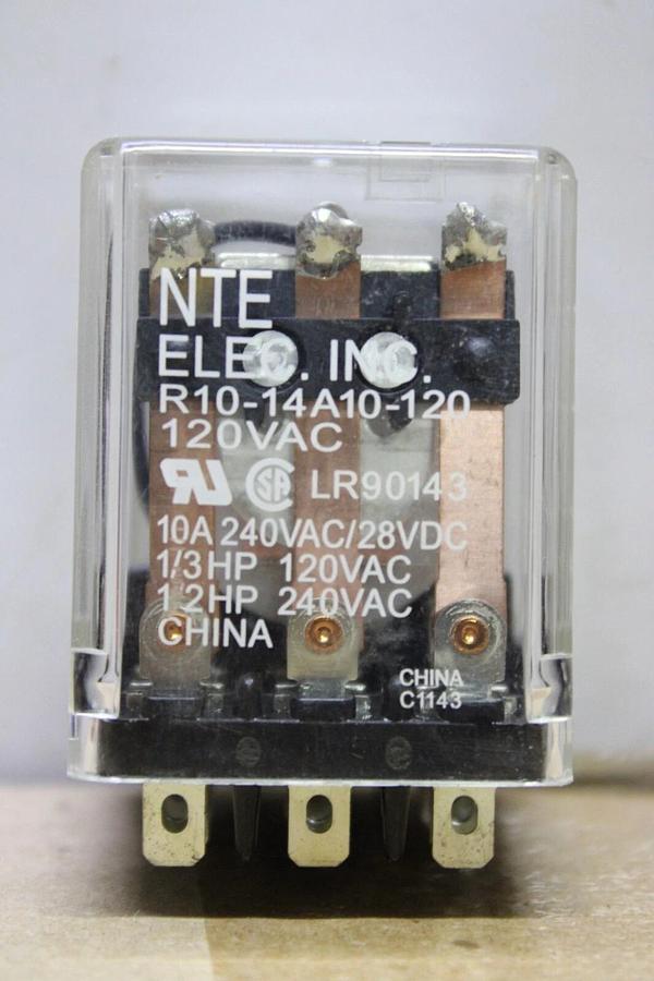 Used LOT OF 2 NTE ELECTRIC RELAY R10-14A10-120 240 VAC 10 AMP **WARRANTY**