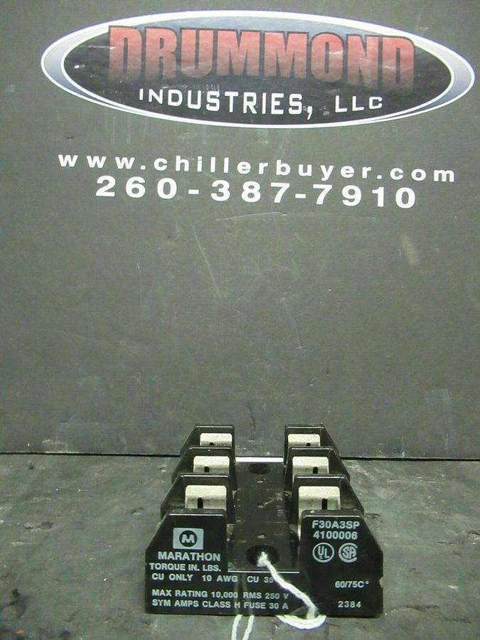 Used MARATHON FUSE HOLDER F30A3SP FOR 30 AMP 250 V FUSES **WARRANTY**