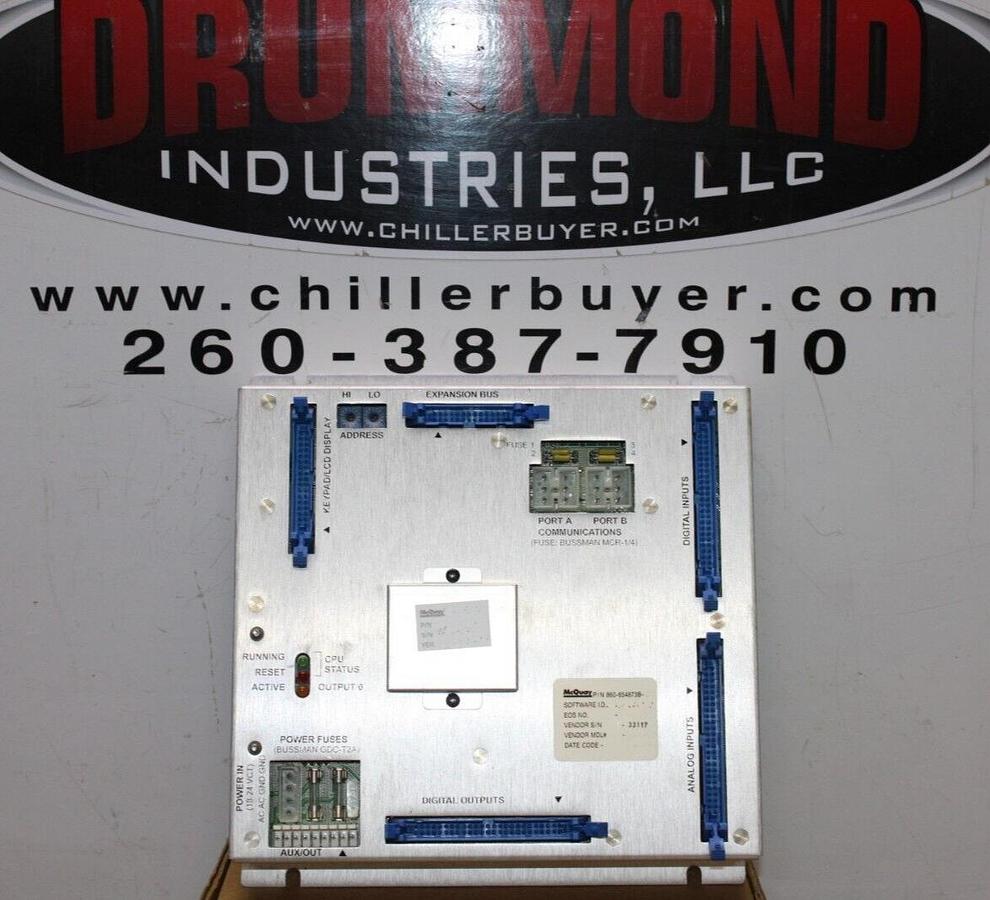 Used MCQUAY CHILLER CONTROL MODULE 860-654873B-50 005-000280-50 REV. H