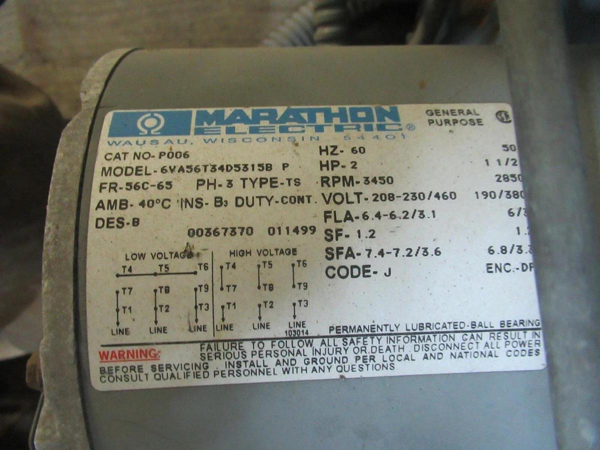 Used GORDON-PIATT NATURAL GAS BURNER TS10.9-G-20 2245 MBH 208 VOLT 6.2 AMP AN816046