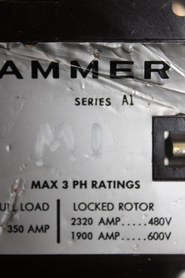 Used CUTLER-HAMMER CONTACTOR C832LN1 350 AMP 600 VAC 3-PHASE COIL: 120 VOLT