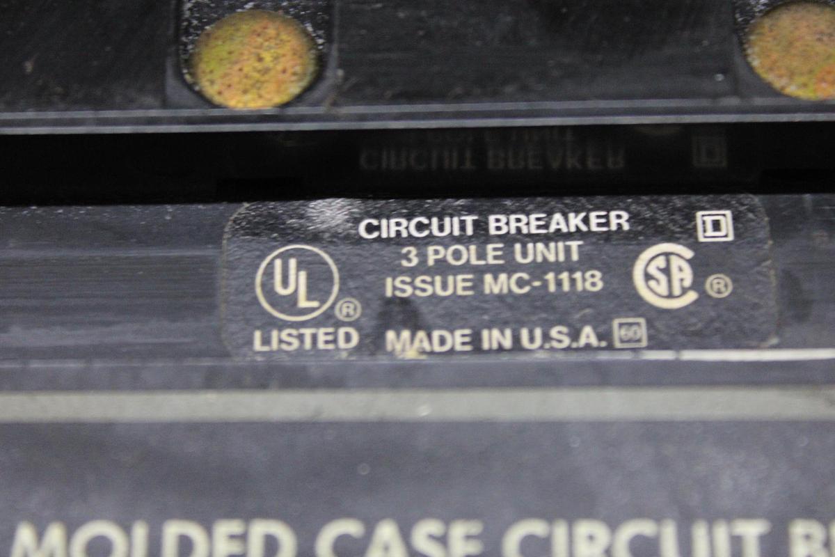 Used SQUARE D I-LINE CIRCUIT BREAKER FH36020 20 AMP 600 VOLT 3-POLE